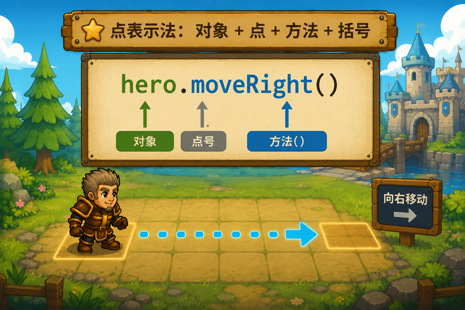 CodeCombat 点表示法语法 - codecombat.cn
