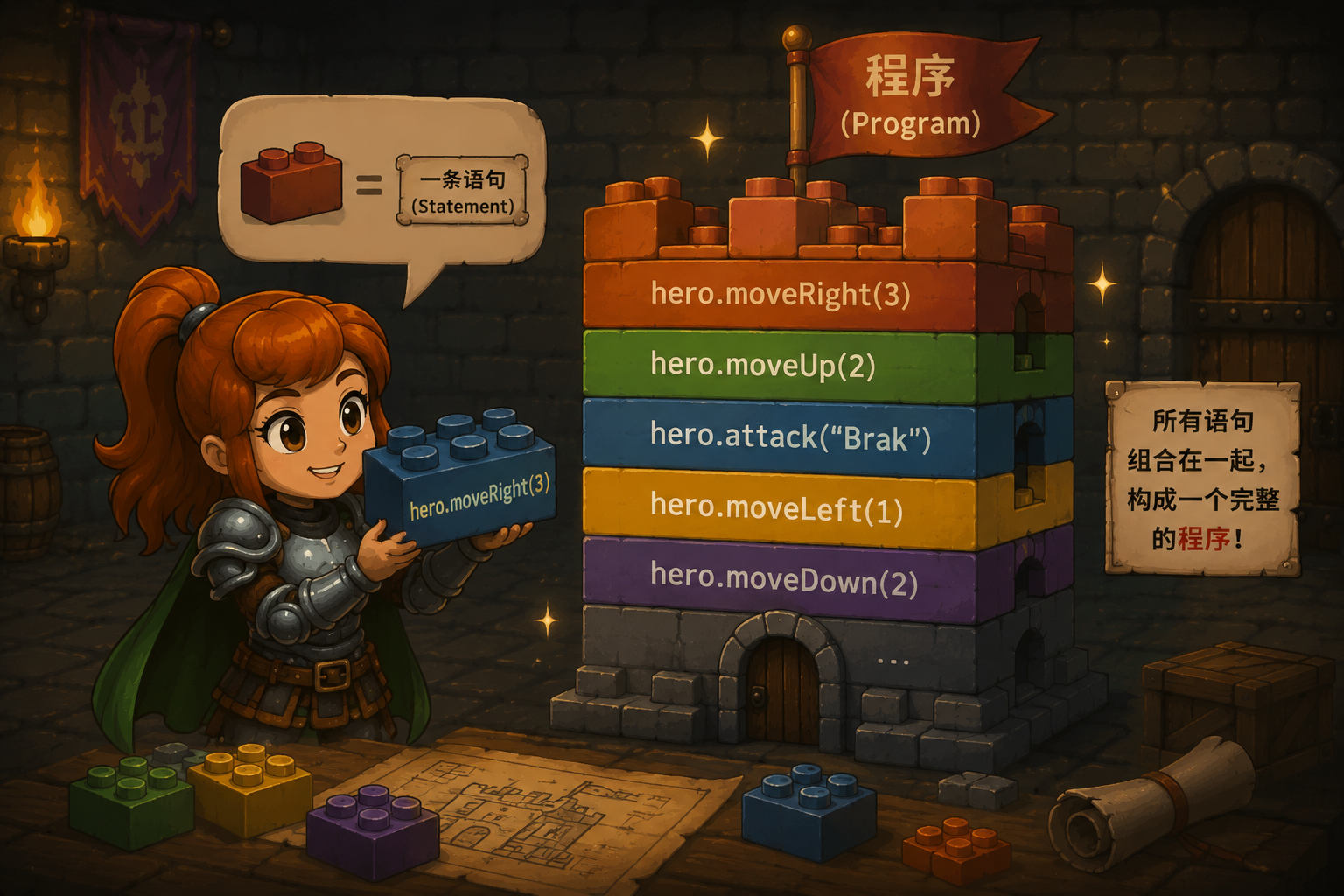 CodeCombat 程序由语句组成 - codecombat.cn