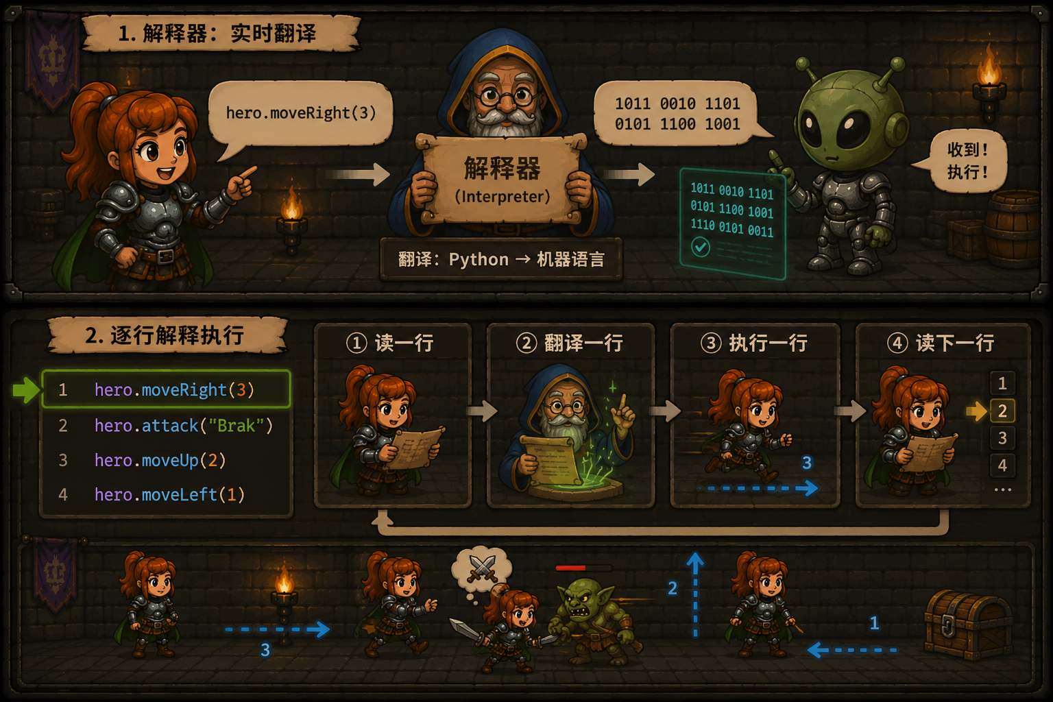 CodeCombat 解释器概念 - codecombat.cn