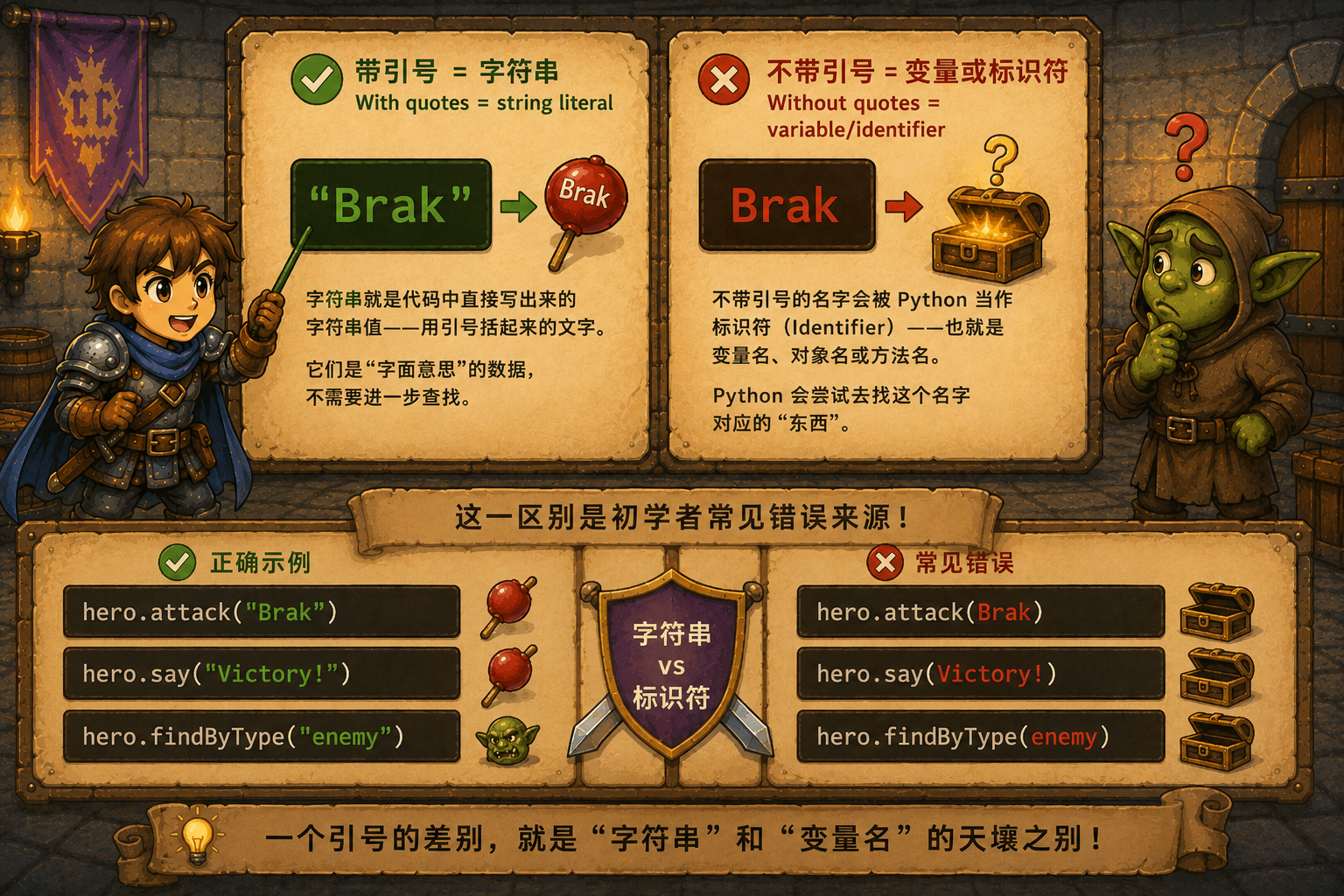 CodeCombat 字符串vs标识符 - codecombat.cn
