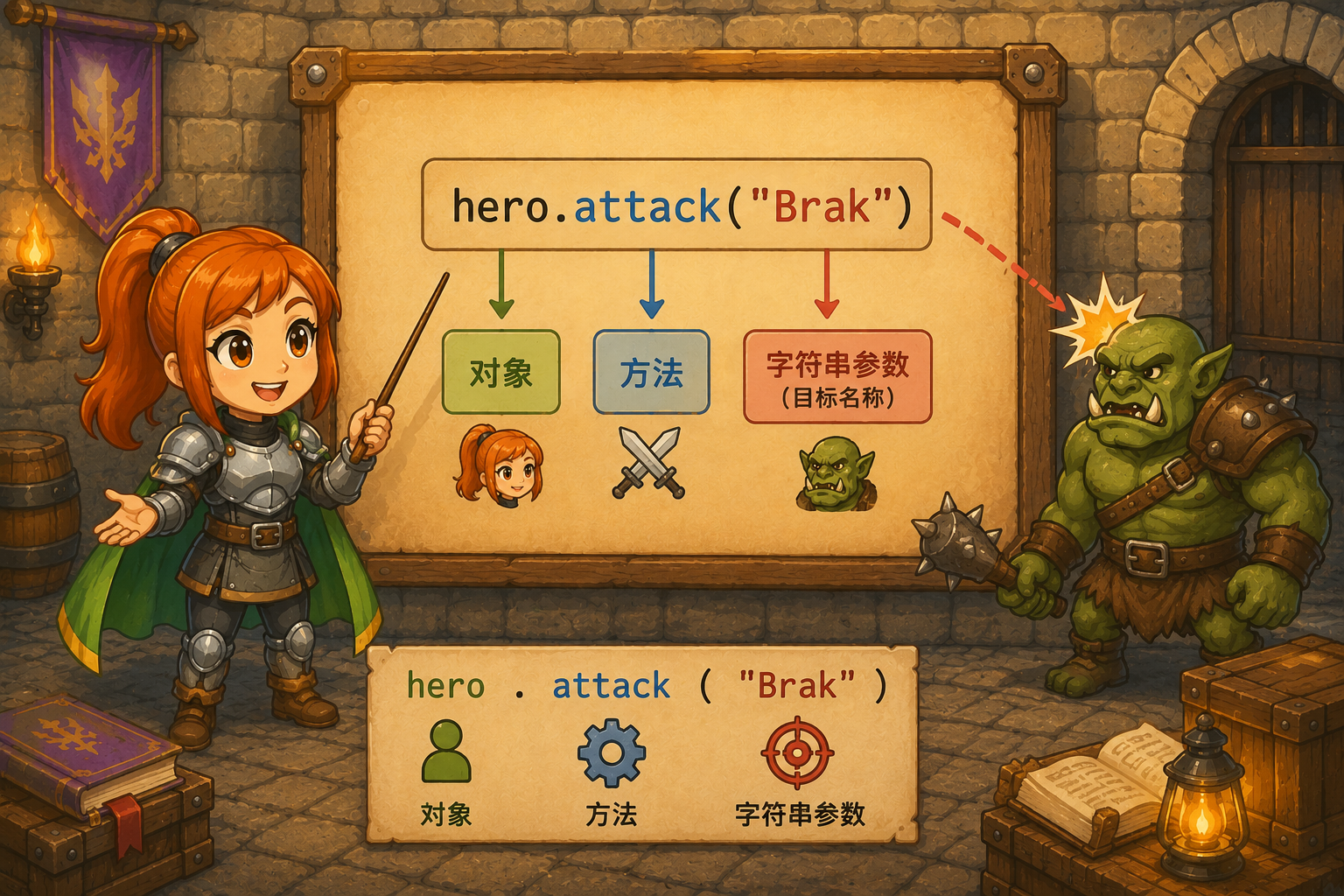 CodeCombat attack方法语法 - codecombat.cn